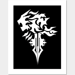 Logo FF8 Blanco Negro Posters and Art